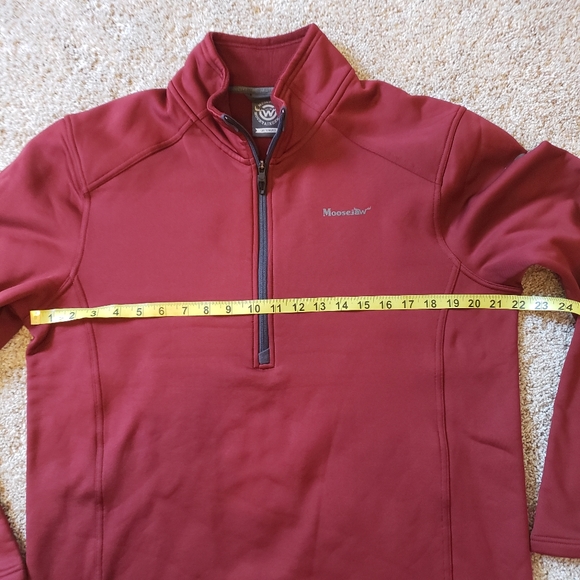 Moosejaw Quarter Zip Fleece Size Large Maroon/Burgundy Long Sleeve - Picture 3 of 6